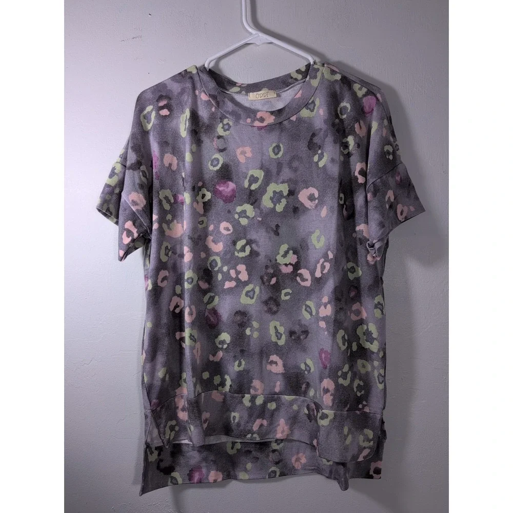 ODDY Gray Multicolor Pajama‎ Set Small NWOT